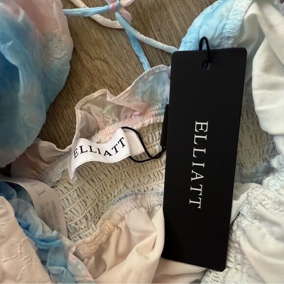 elliatt envisage pink & blue multicolored high-low midi dress size XXS NEW - Picture 4 of 11